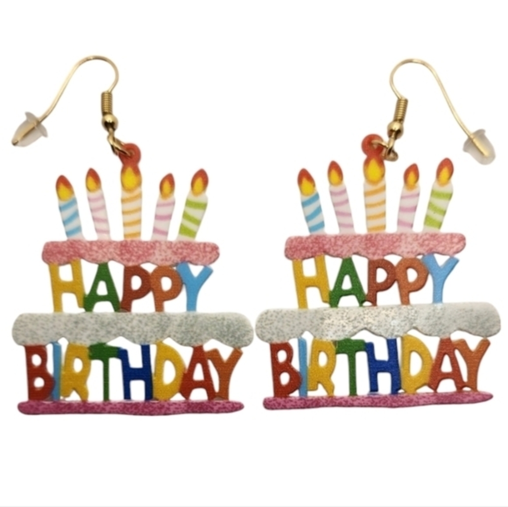 Happy Birthday Cake Earrings